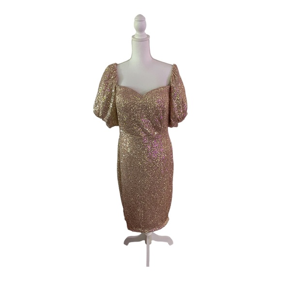 Dresses & Skirts - God’s Gift Sequin Midi Dress - Rose Gold